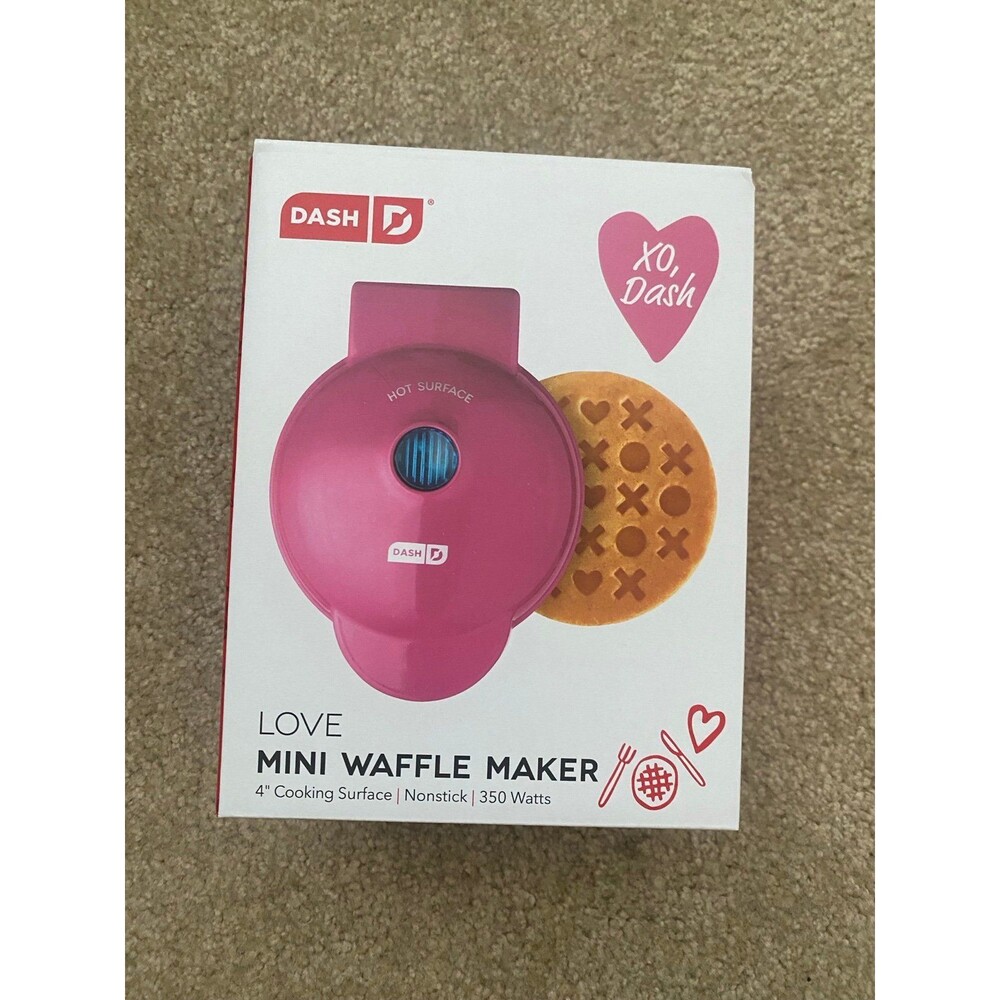 Dash Valentine's Day LOVE Mini Waffle Maker X O Brand new in box